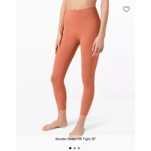 LULULEMON women’s pale orange tone wunder under high rise tight 25”
